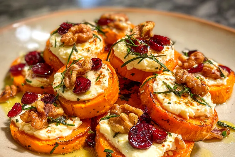 Chef placing Herbed Ricotta Sweet Potato Bites in the oven.