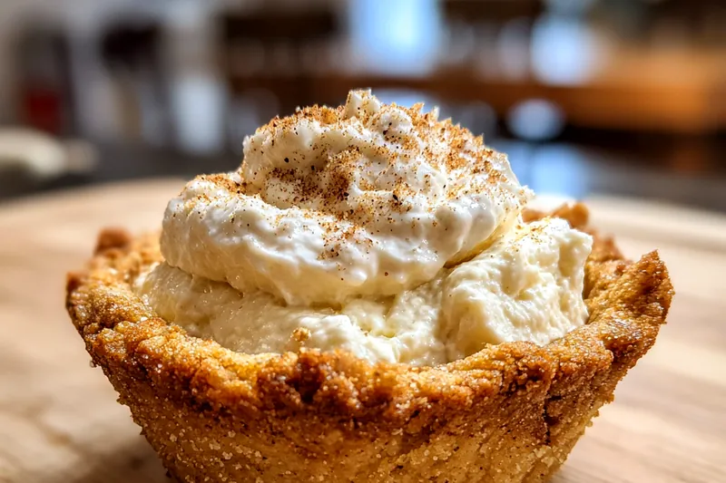 A step-by-step visual guide to preparing Holiday Eggnog Cheesecake Cups in the kitchen.