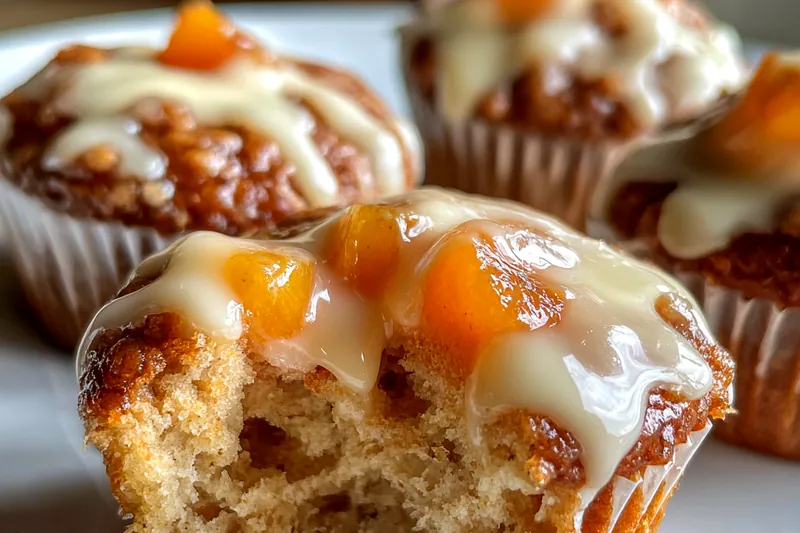 Cooking process for Honey Peach Cream Muffins