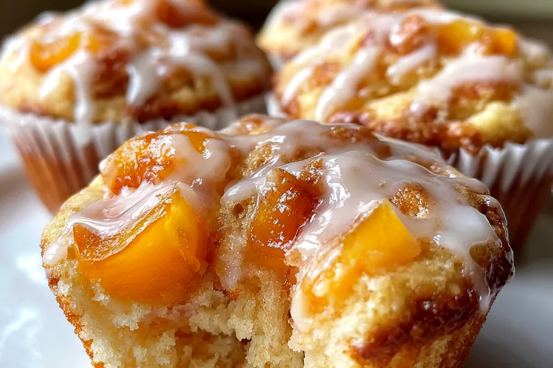 Fresh ingredients for Honey Peach Cream Muffins