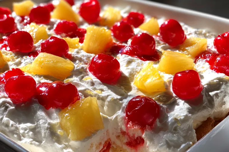 Fresh ingredients for Juicy Pineapple Cherry Delight