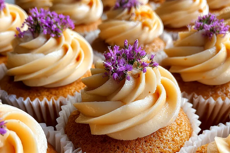 Cooking process for Lavender Honey Cupcakes Delight