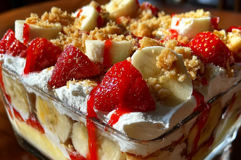 Cooking process for Layered Strawberry Banana Delight