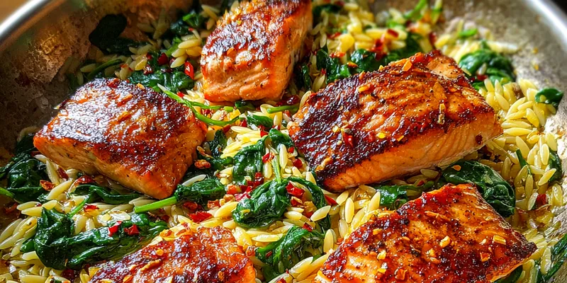 Lemon Orzo Salmon Delight