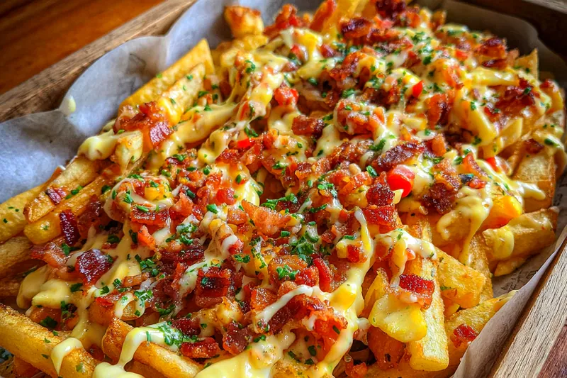 Cooking process for Loaded Bacon Cheese Fries