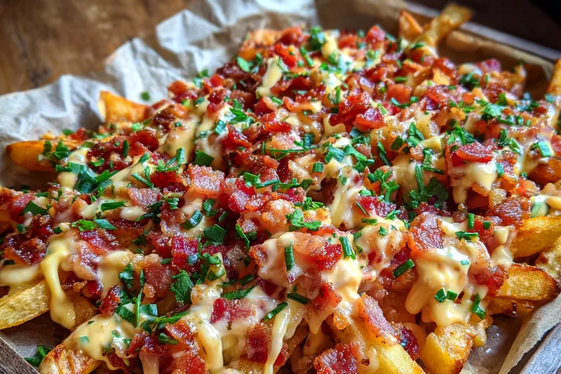 Fresh ingredients for Loaded Bacon Cheese Fries