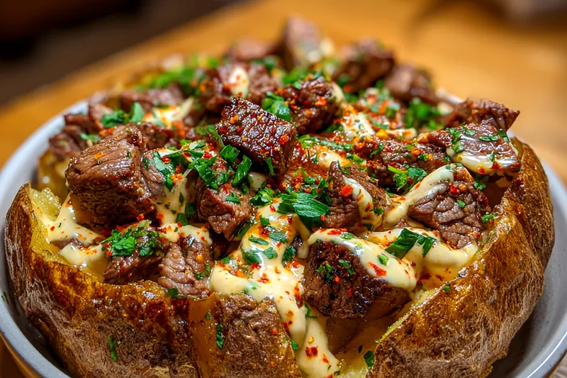 Fresh ingredients for Loaded Steak Potato