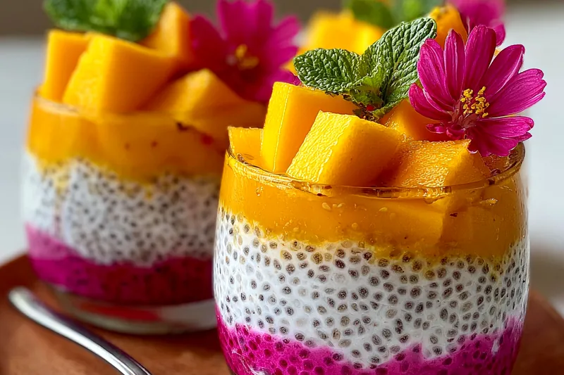 Cooking process for Mango Dragon Chia Parfait