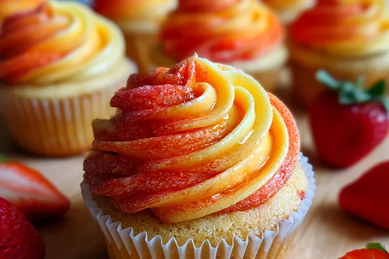 Cooking process for Mango Strawberry Cupcakes