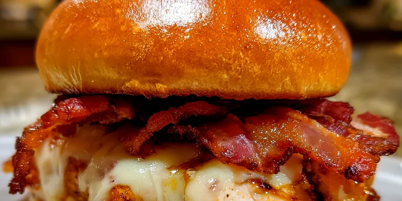 Delicious Maple Bacon Chicken Sliders served on a plate