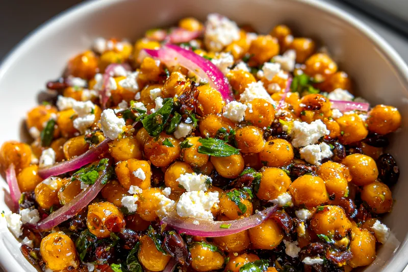 Cooking process for Mediterranean Chickpea Salad