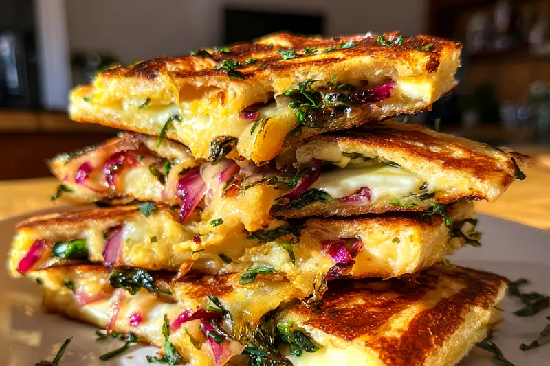 Cooking process for Mediterranean Spinach Quesadillas