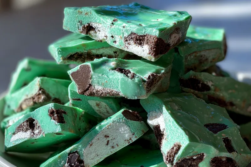 Cooking process for Mint Oreo Cookie Bark