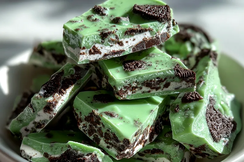 Fresh ingredients for Mint Oreo Cookie Bark