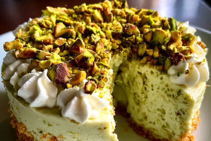 Cooking process for No-Bake Pistachio Cheesecake