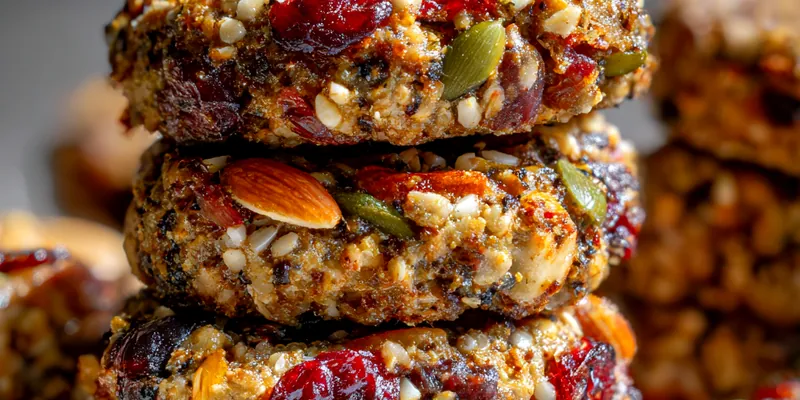 Delicious Nut Seed Energy Cookies served on a plate