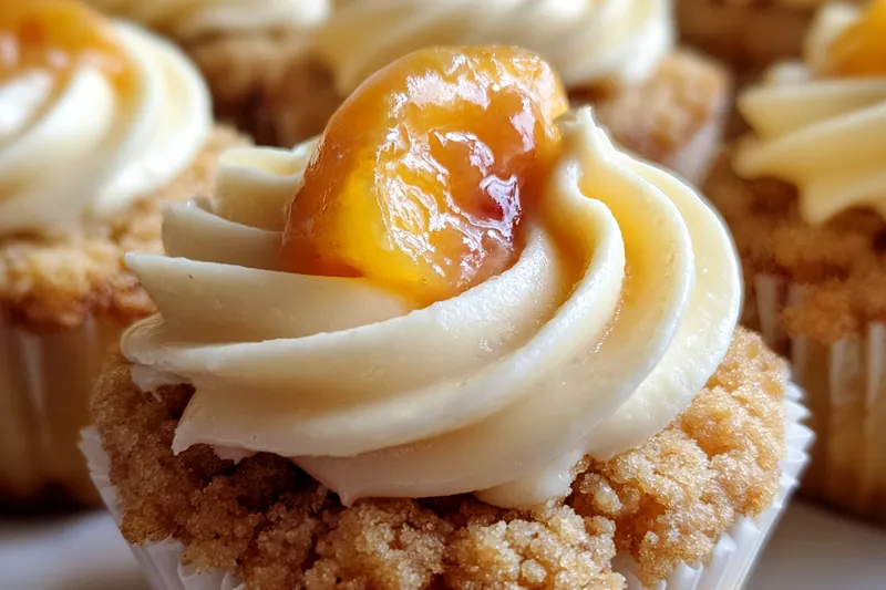 Fresh ingredients for Peach Cream Cheese Cupcakes