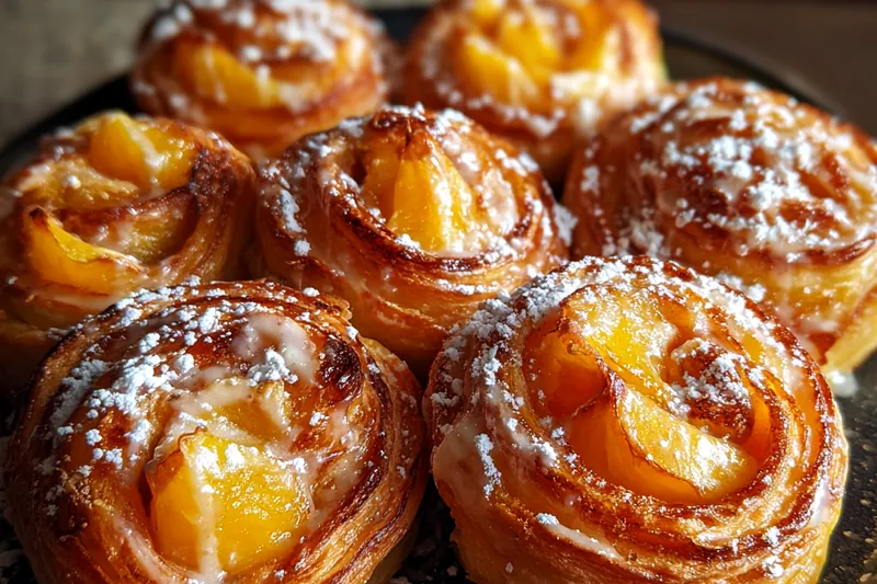 Cooking process for Peach Glazed Cinnamon Rolls