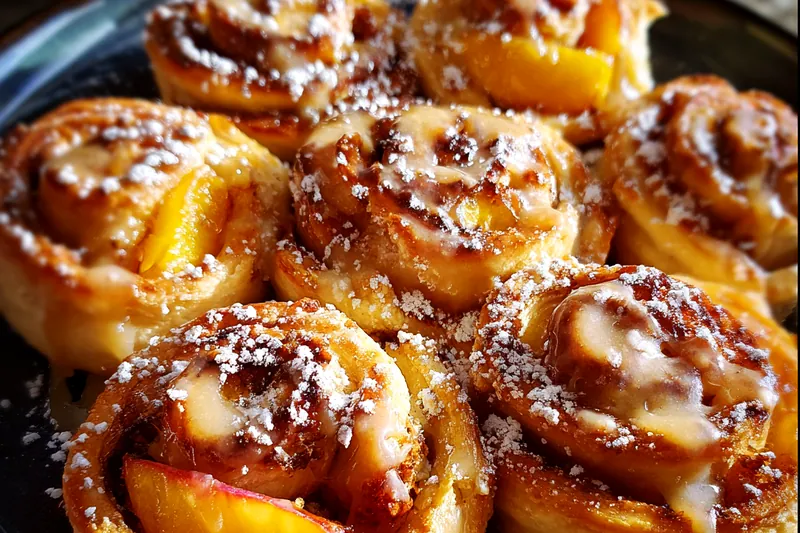 Fresh ingredients for Peach Glazed Cinnamon Rolls