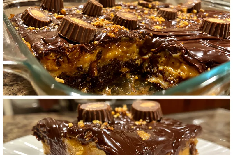 Fresh ingredients for Peanut Butter Chocolate Layer Cake