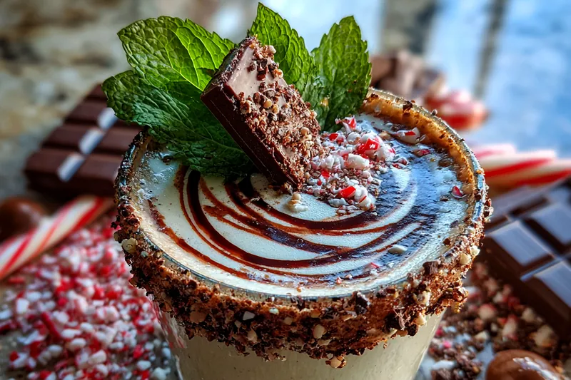 Fresh ingredients for Peppermint Chocolate Martini