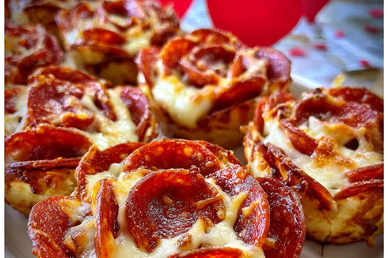 Cooking process for Pepperoni Cheese Roses