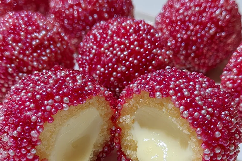 Fresh ingredients for Pink Sugar Pearl Bites