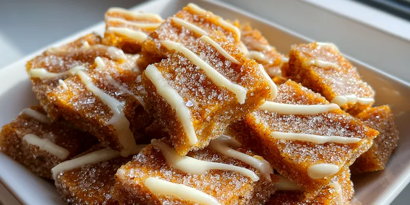 Delicious Quick Cinnamon Sugar Squares served on a plate