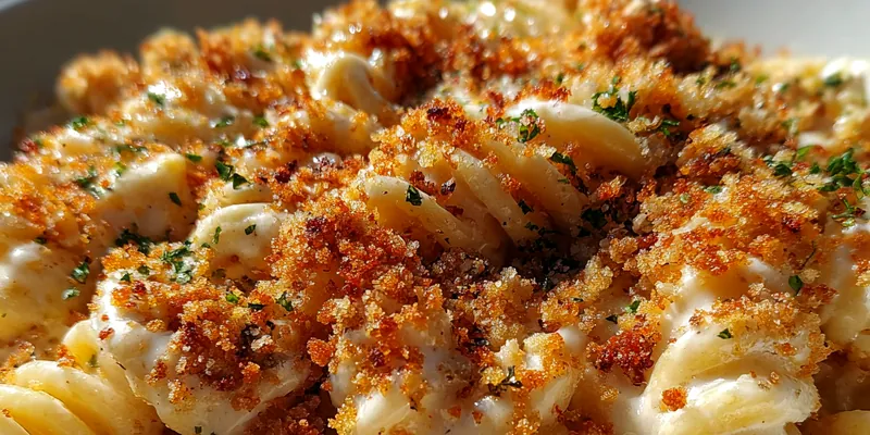 Delicious Quick Creamy Cheese Pasta served on a plate