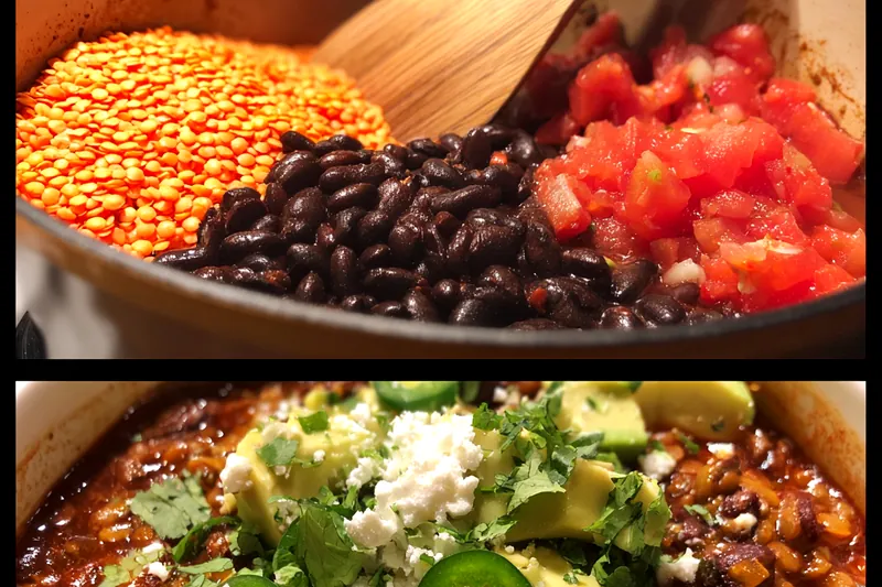 Cooking process for Quick Vegan Bean Chili