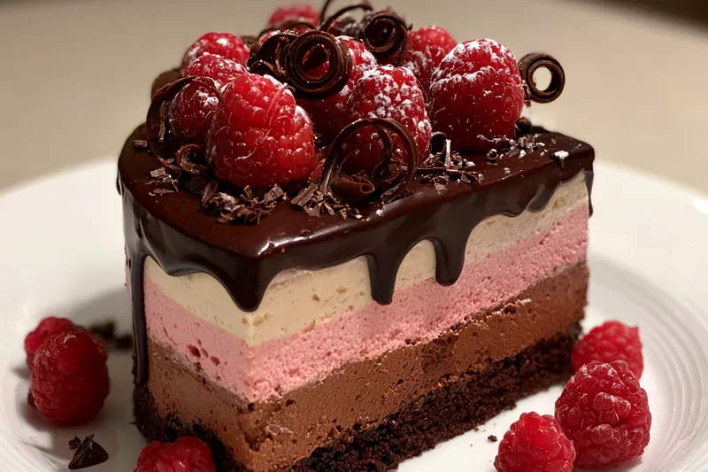 Cooking process for Raspberry Chocolate Mousse Cake