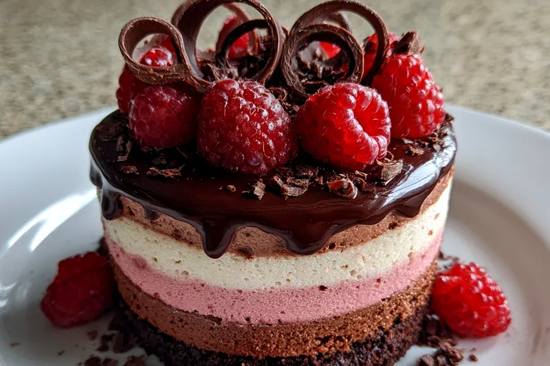 Fresh ingredients for Raspberry Chocolate Mousse Cake