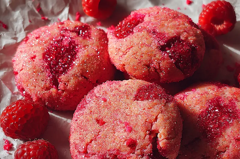 Fresh ingredients for Raspberry Sugar Cookies Delight