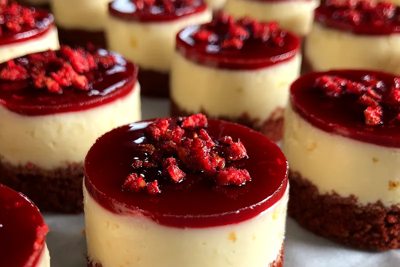 Fresh ingredients for Red Velvet Cheesecake Bites
