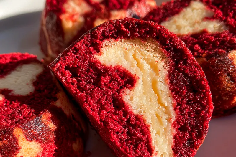 Cooking process for Red Velvet Swirl Bites