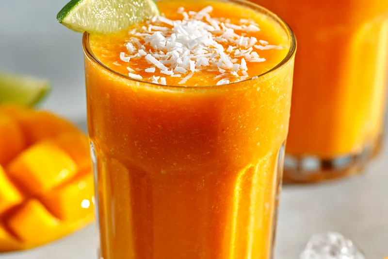 Cooking process for Refreshing Mango Coconut Drink