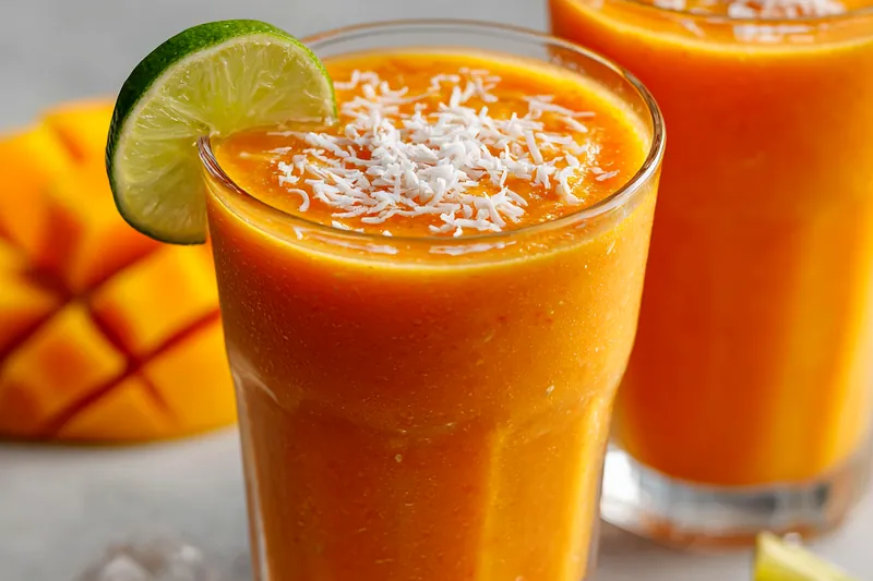 Fresh ingredients for Refreshing Mango Coconut Drink