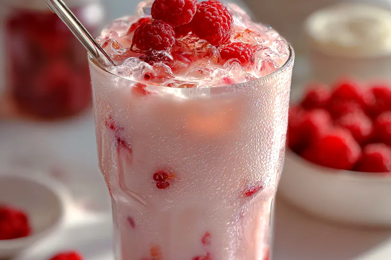 Cooking process for Refreshing Raspberry Vanilla Latte