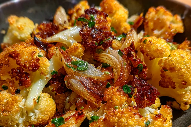 Cooking process for Roasted Garlic Cauliflower Florets