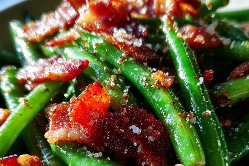 Cooking process for Savory Bacon Green Beans