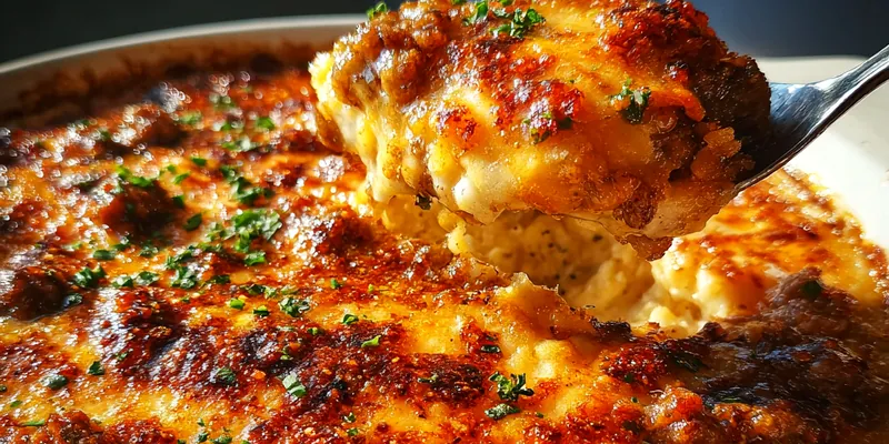 Delicious Savory Baked Cheese Dip served on a plate