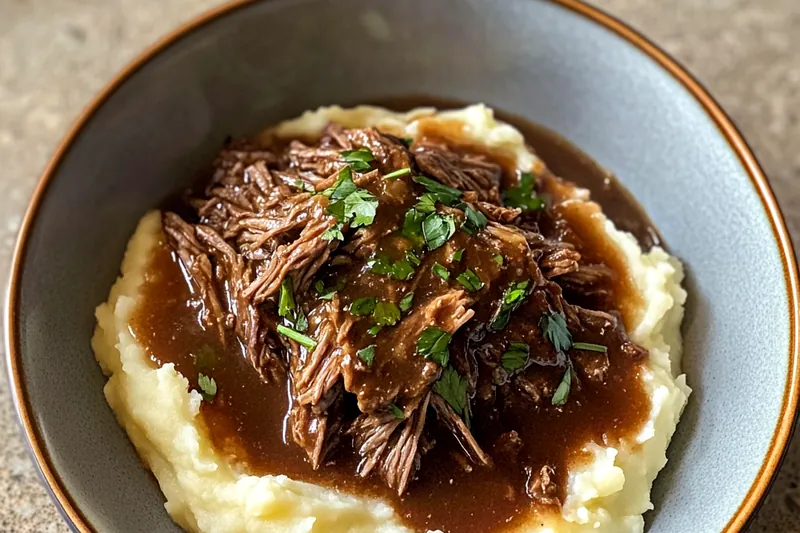 Fresh ingredients for Savory Beef Mashed Potatoes