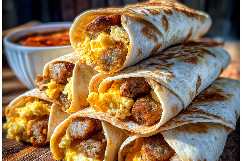 Fresh ingredients for Savory Breakfast Wraps