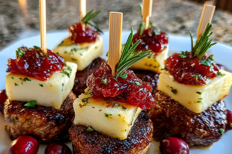Chef Mitchell carefully arranging Savory Cranberry Sausage Bites on a baking sheet before putting them in the oven.