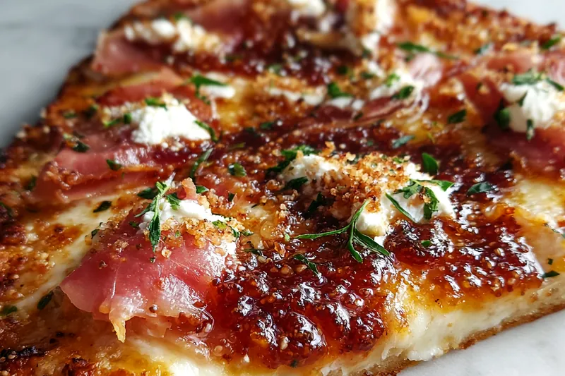 An assortment of high-quality ingredients laid out for Savory Fig Jam Pizza Delight.