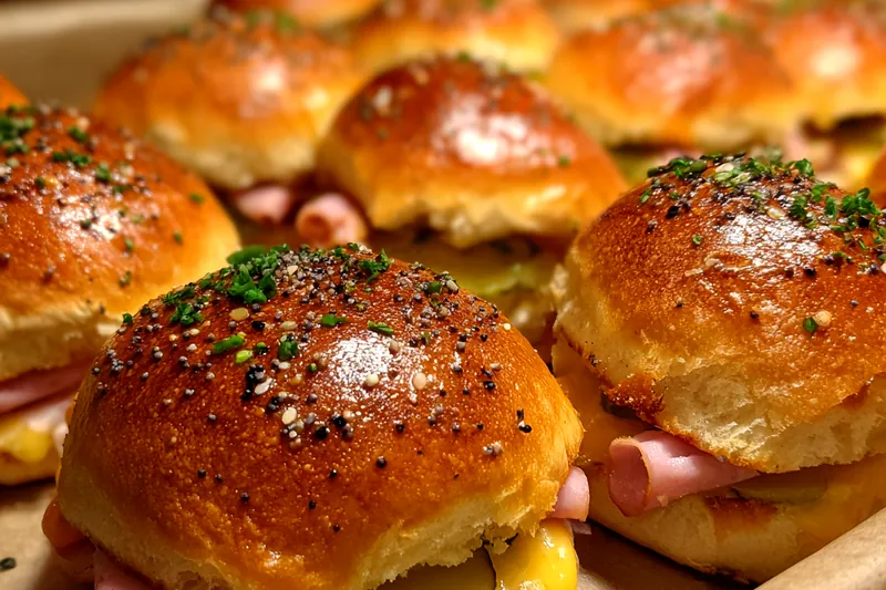 Fresh ingredients for Savory Ham Cheese Sliders