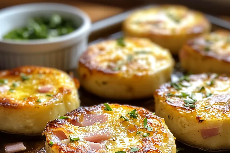 Cooking process for Savory Ham Herb Biscuits