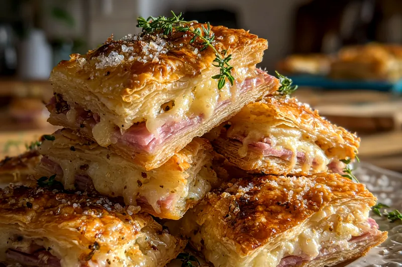 Fresh ingredients for Savory Ham Puff Pastry