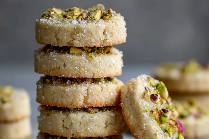 The cooking process of Savory Pistachio Treats being baked in the oven.