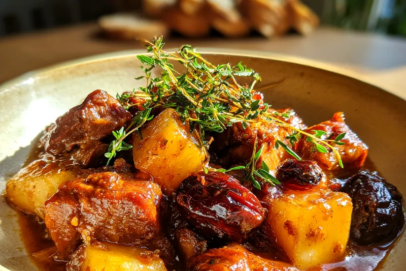 Cooking process for Savory Pork Apple Stew